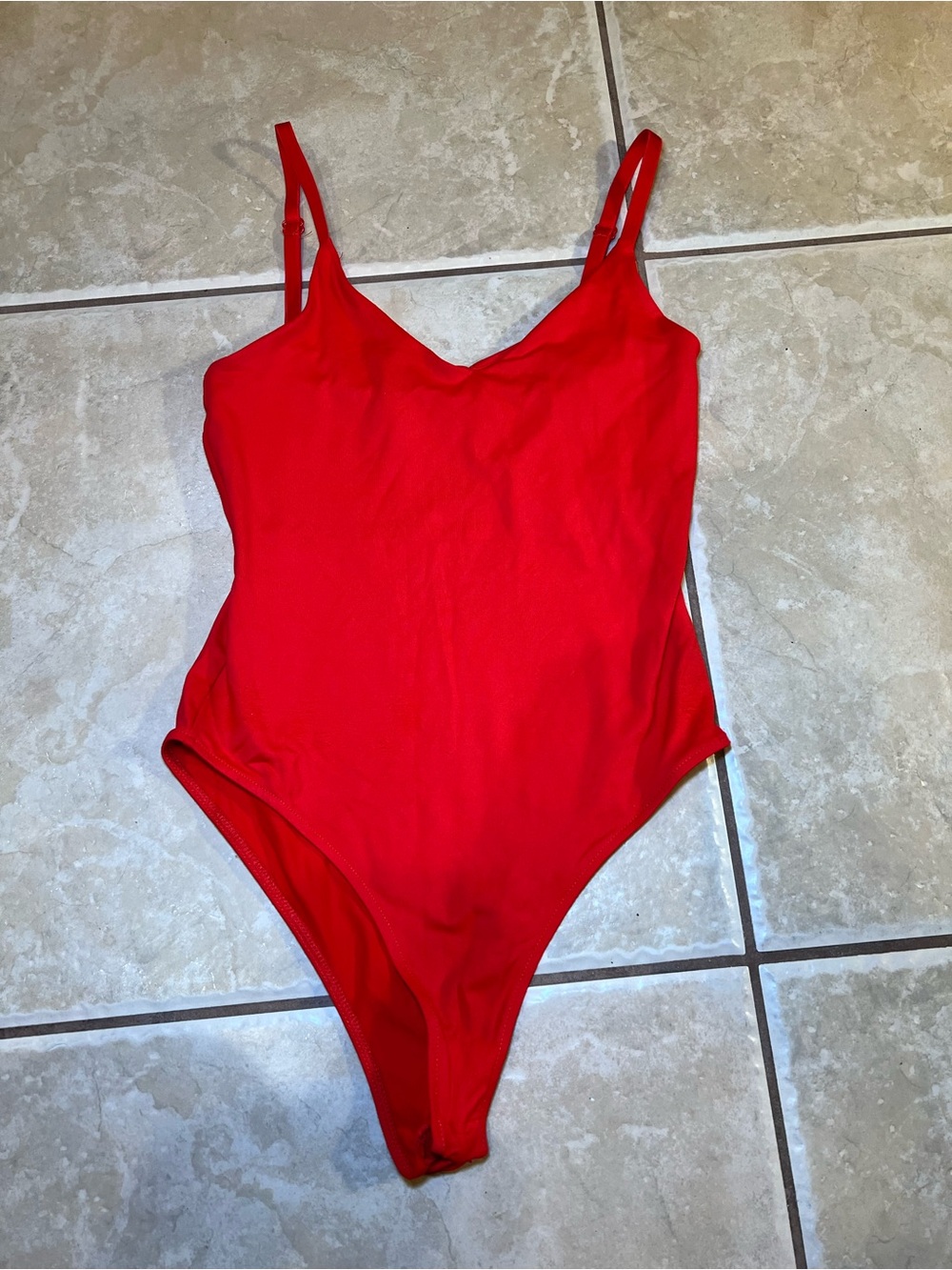 Zara Bright Red V-Neck Sleeveless Bodysuit